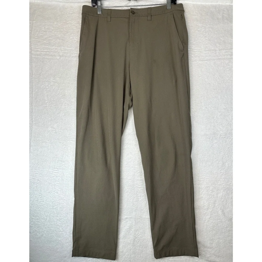 Lululemon Commission Pants Mens 31 Brown Olive Straight Leg Technical Chino